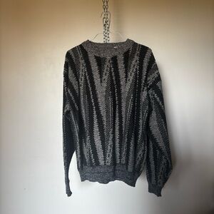 Vintage Point Zero Black and Gray Sweater